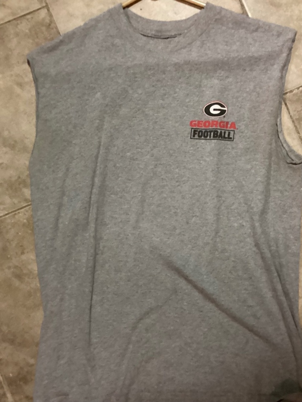 Vintage grey Georgia Bulldogs Football sleeveless T-shirt/muscle tank